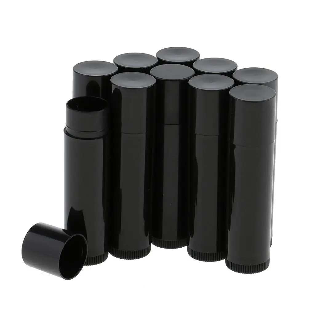 10 szt. Puste tubki na balsam do ust wielokrotnego użytku Pojemniki kosmetyczne na makijaż Butelki Pojemniki 6,6 x 1,6 cm