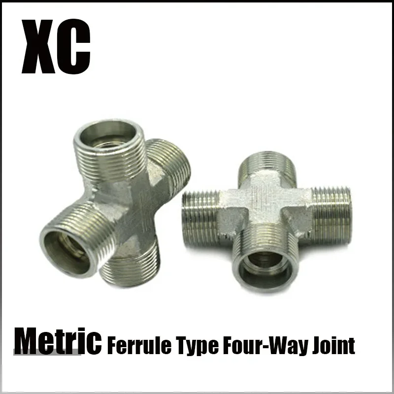 

Metric Ferrule Type 24 Degree Cone Four Way High-pressure Hydraulic Pipe Fittings Pipeline Transfer Joint Connector Adapter