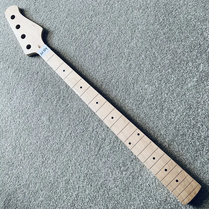 IN764 Unfinished 4 Strings Electric Bass Neck without Frets Custom Order for Bass Guitar DIY Replace with Damages