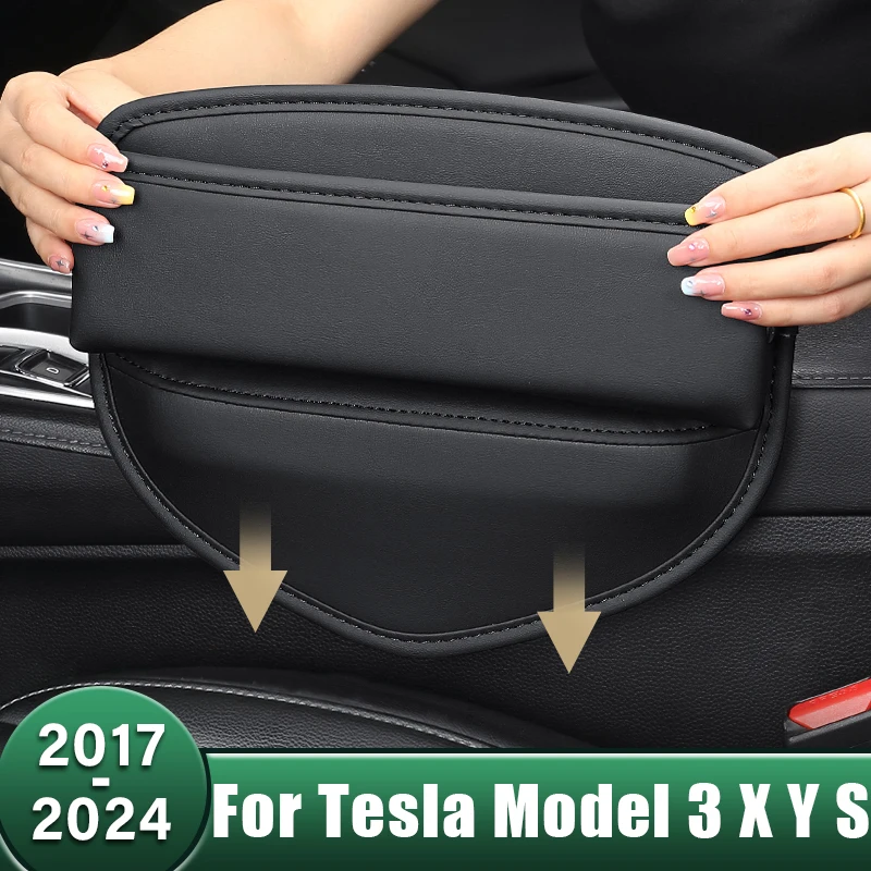 

Car Seat Crevice Slot Storage Box Built-in Multi-Functional Bag For Tesla Model 3 X Y S 2017 2018 2019 2020 2021 2022 2023 2024