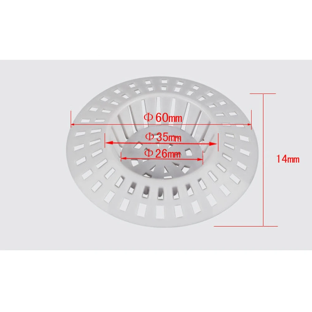 5Pcs Hair Filter Spacer Washbasin Anti Blocking White Plastic Grid Drain Hole Filter White HOT