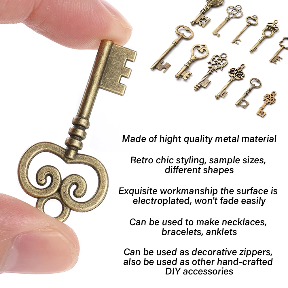 125/40 ชิ้นผสมคีย์ขนาดเล็ก Charms Vintage Bronze โลหะ Love Key จี้อินเทรนด์ DIY เครื่องประดับสร้อยคอหัตถกรรมตกแต่ง