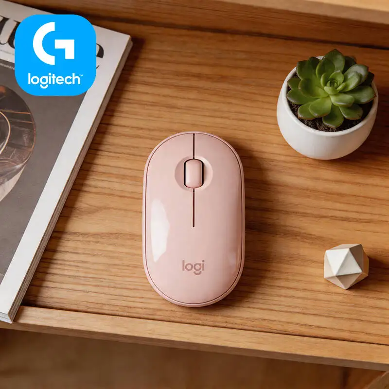 Logitech M350 Pebble Optical Mouse - Minimalist Design, Quiet Clicks, Dual Connectivity, Recycled Plastic, Eco-Friendly Build