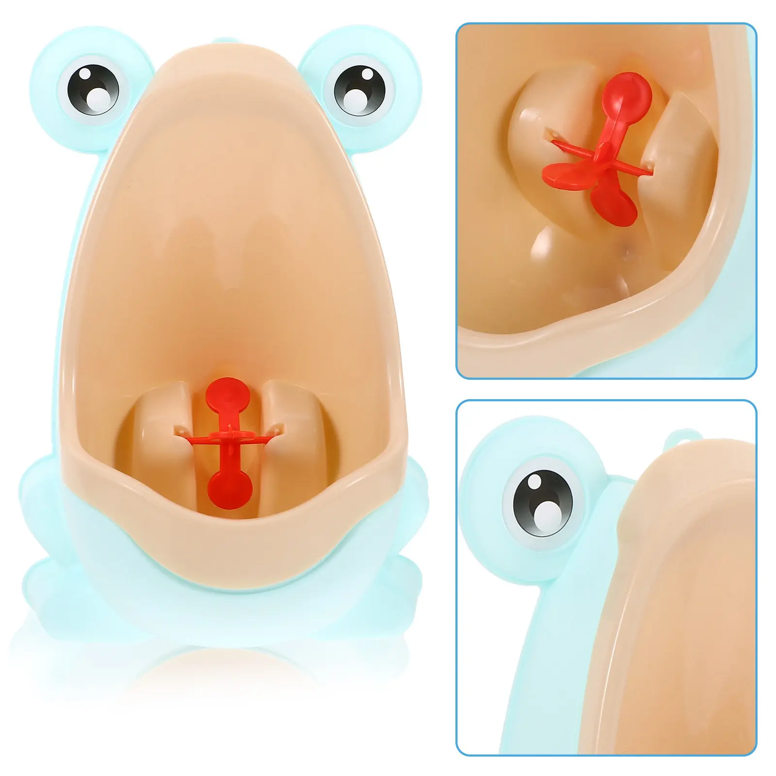 1Pcs Pee Trainer Cartoon Pattern Standing Potty Urinal Light Green Wall Mounted Strong Suction Cup Adjustable Height