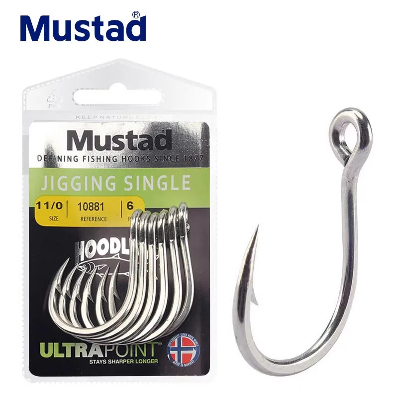 Mustad Musda 10881 NP-DT Scoundrel + Sea Fishing Hook Southern Oil Giant Sea Fishing Iron Plate Hook Norwegian Hook