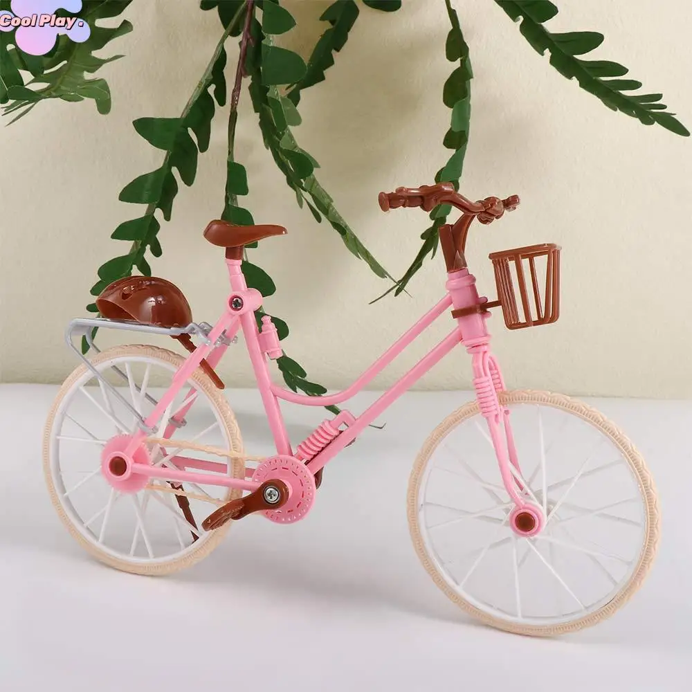 

Children Gifts for Dollhouse Simulation With Basket for Girls Bicycle Model BJD Doll Bikes Doll Bicycle Matching Doll Bikes