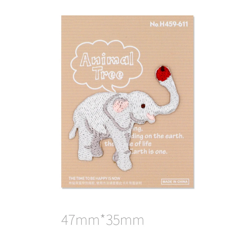 1 Piece 2-5 cm Iron on Patch Embroidery Zebra Kangaroo Raccoon Koala Owl Flamingo Giraffe Elephant for Clothing DIY Accessories