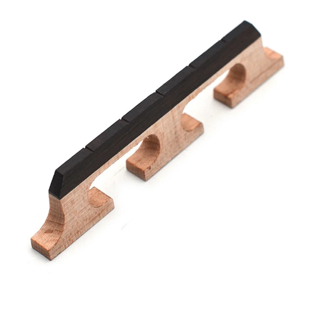 

2Pcs Wood Banjo Bridge Durable Professional Adjustable Replacement Parts for Guitar Accessories Wooden Base Clear Tone