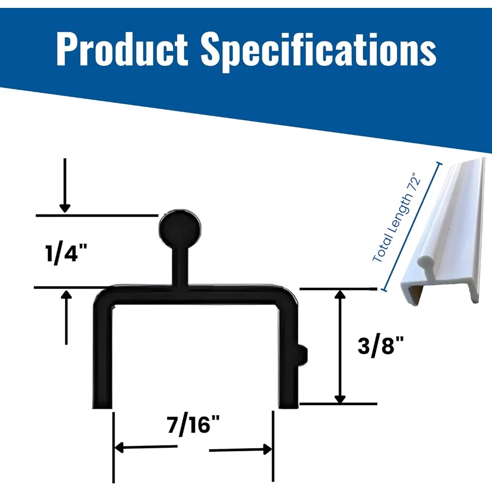 

Vinyl Sliding Screen Door Track, Sliding Door Bottom Track Replacement, Patio Screen Door Repair Guide- White (72 Inch, 2, Pack)
