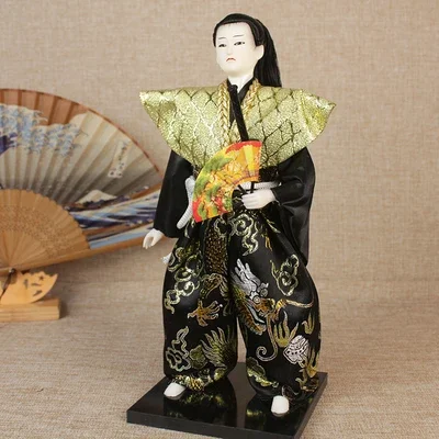 Human Doll Japanese Samurai Puppet Silk Man Ninja Model Japanese Craft Ornaments for Kimono Doll Home Cooking Shop Decoration