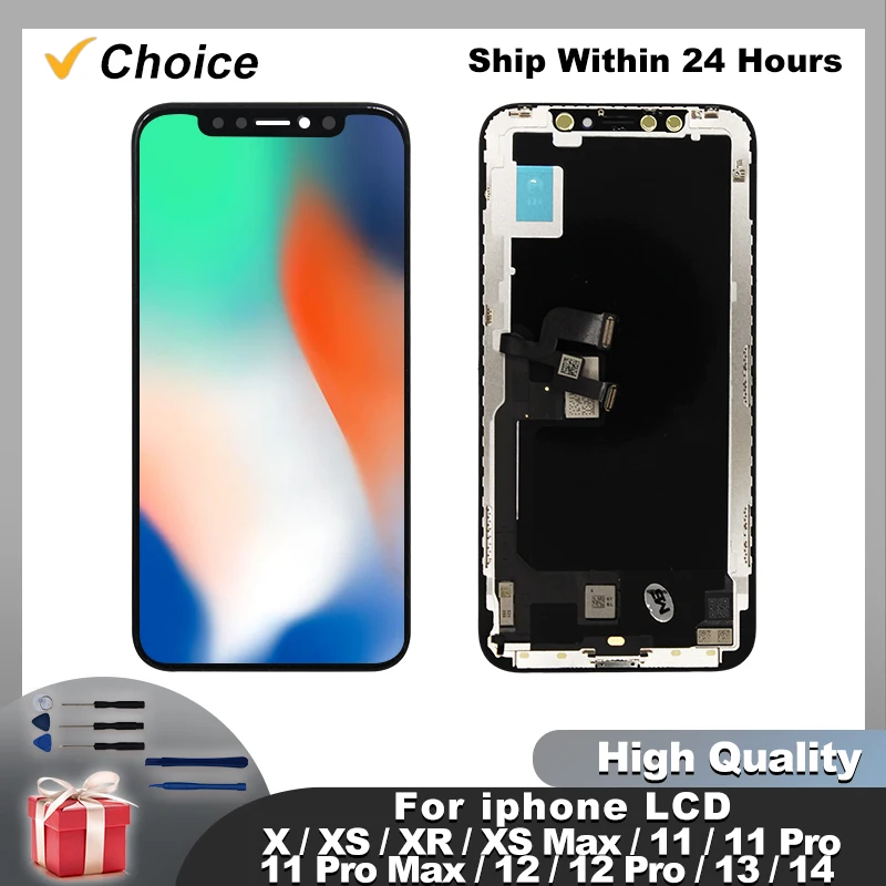 AAAA+ For iPhone X XR XS MAX LCD 12 13 Pro MAX Touch Screen For 11 Pro Max 12 Pro Max Display 12 13 Mini 14 14 Plus 15 LCD Parts