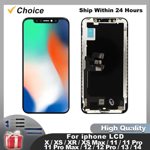 AAAA + per iPhone X XR XS MAX LCD 12 13 Pro MAX Touch Screen per 11 Pro Max 12 Pro Max Display 12 13 Mini 14 14 Plus 15 parti LCD
