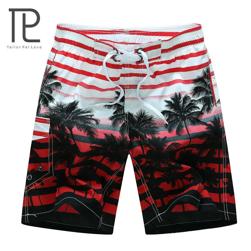 2023 new summer hot Men Beach Shorts quick dry coconut tree printed elastic waist 4 colors M-6XL drop shipping AYG219