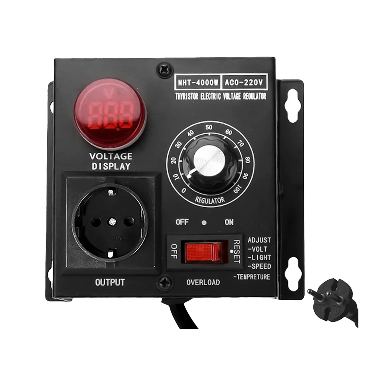 2025+ SCR Voltage Regulator,AC230V 4000W Electric Voltage Regulator,Power Regulator,Adjustable Motor Speed Controller,EU Plug