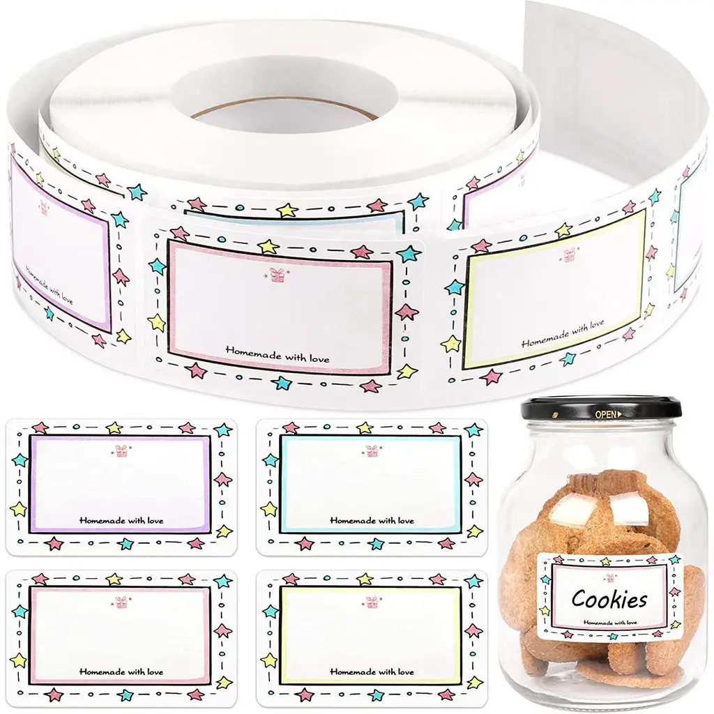 250 Pcs/Roll Colorful Border Name Tags - Self-Adhesive Label Stickers for Organizing Stationery & Files Giajar Sticker Store