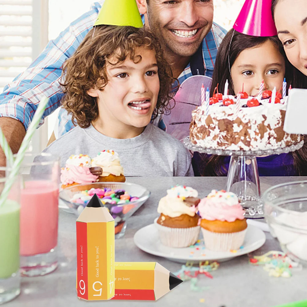 

12pcs Pencil-Shaped Candy Storage Boxes Treat Packaging Holder For Gifts Cookies Chocolate Party Favors Practical Gift Boxes