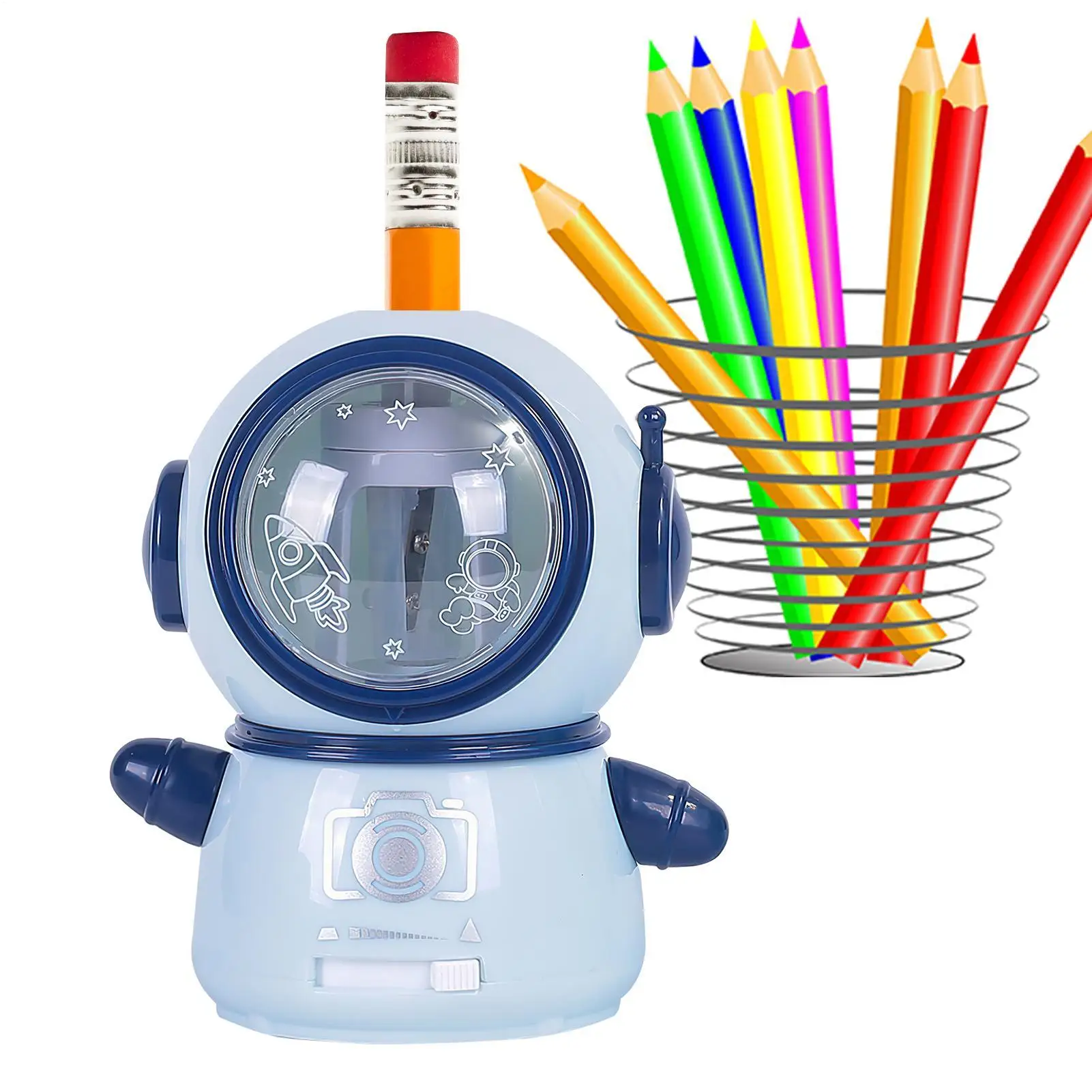 Sacapuntas eléctrico para el hogar, sacapuntas con batería, parada automática, superrápido