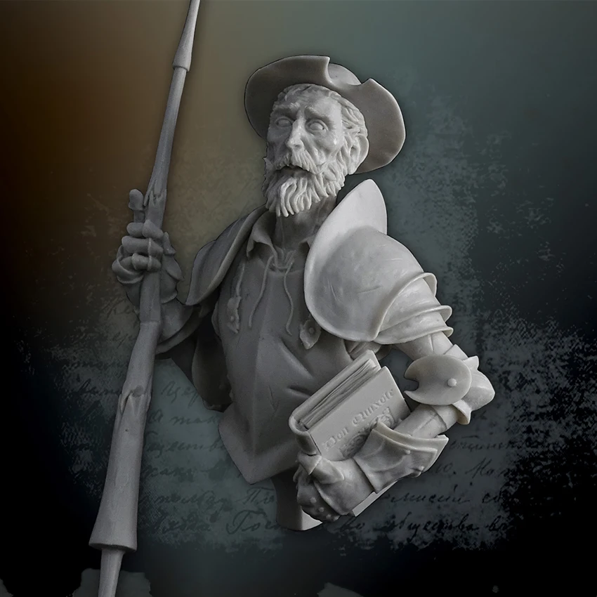 Unassambled  1/10 ancient man Don Quixote BUST     Resin figure miniature model kits Unpainted