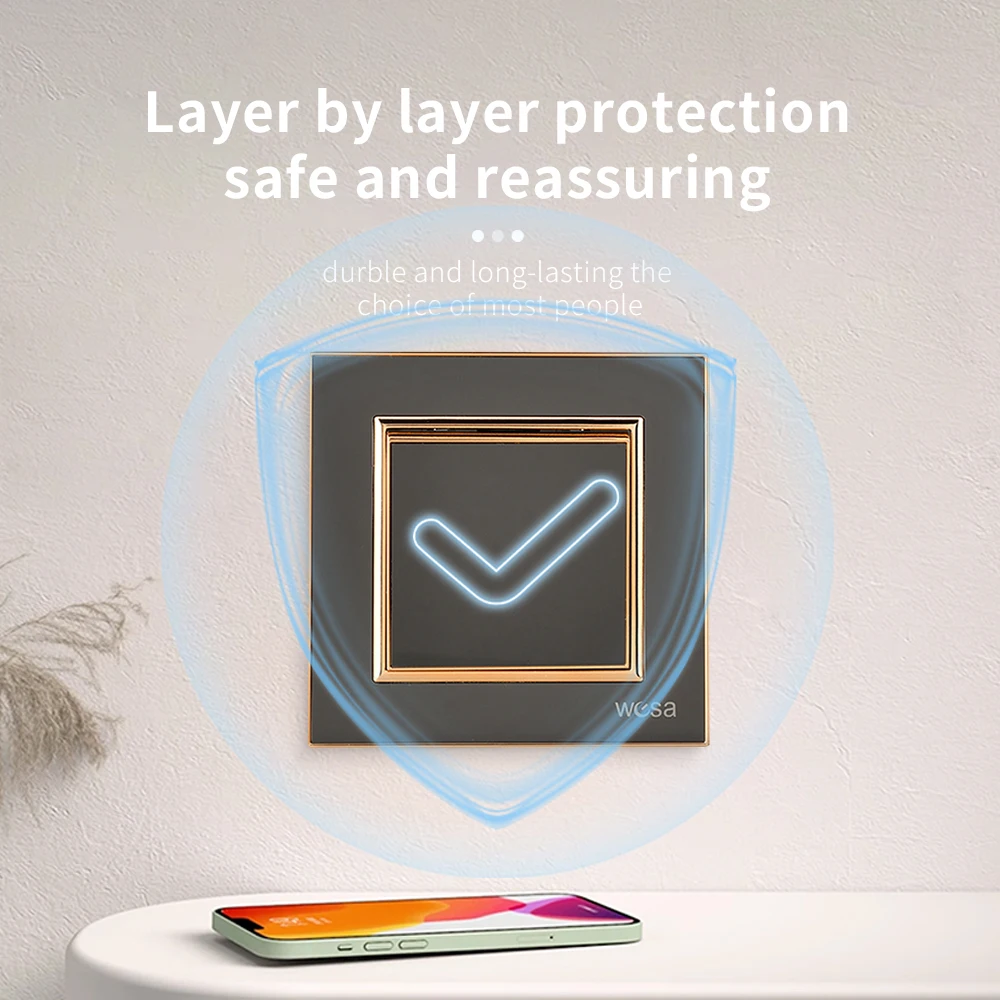 أسود 250 فولت 1 عصابة 1 طريقة الجدار الروك التبديل لهب تشغيل/إيقاف زر مفتاح الإضاءة لوحة أكريليك الاتحاد الأوروبي القياسية 16A التيار المتناوب الكلاسيكية #5