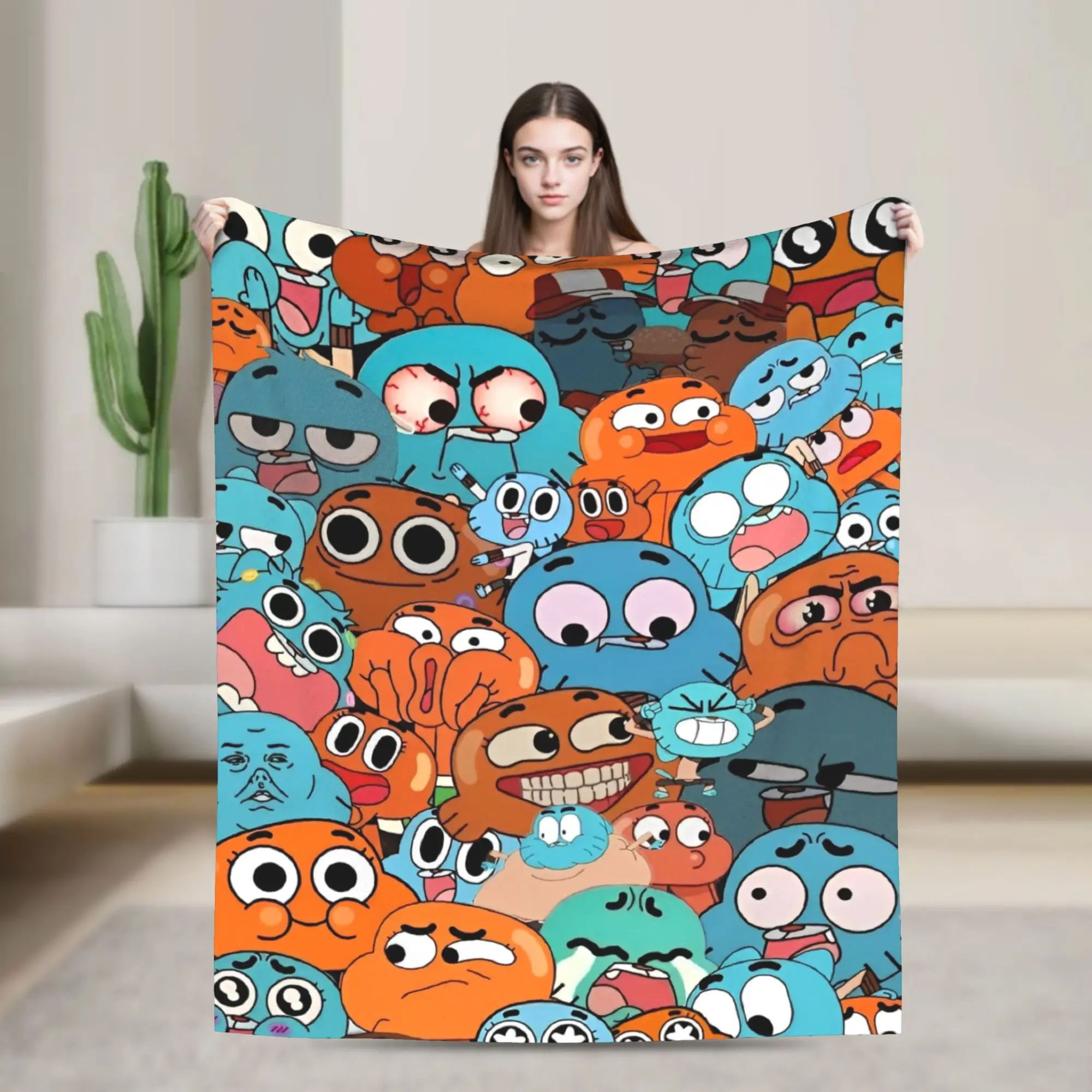 Gumballs Blanket Velvet Textile Decor  Portable Super Warm Throw Blanket for Bed Couch Bedspreads