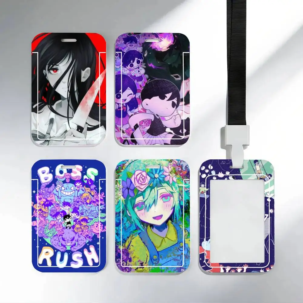 Classic Hot Horror Video Game Omori ID Card Holder Neck Strap Pendant Door Badge Holder Lanyards Keychain Work Credential