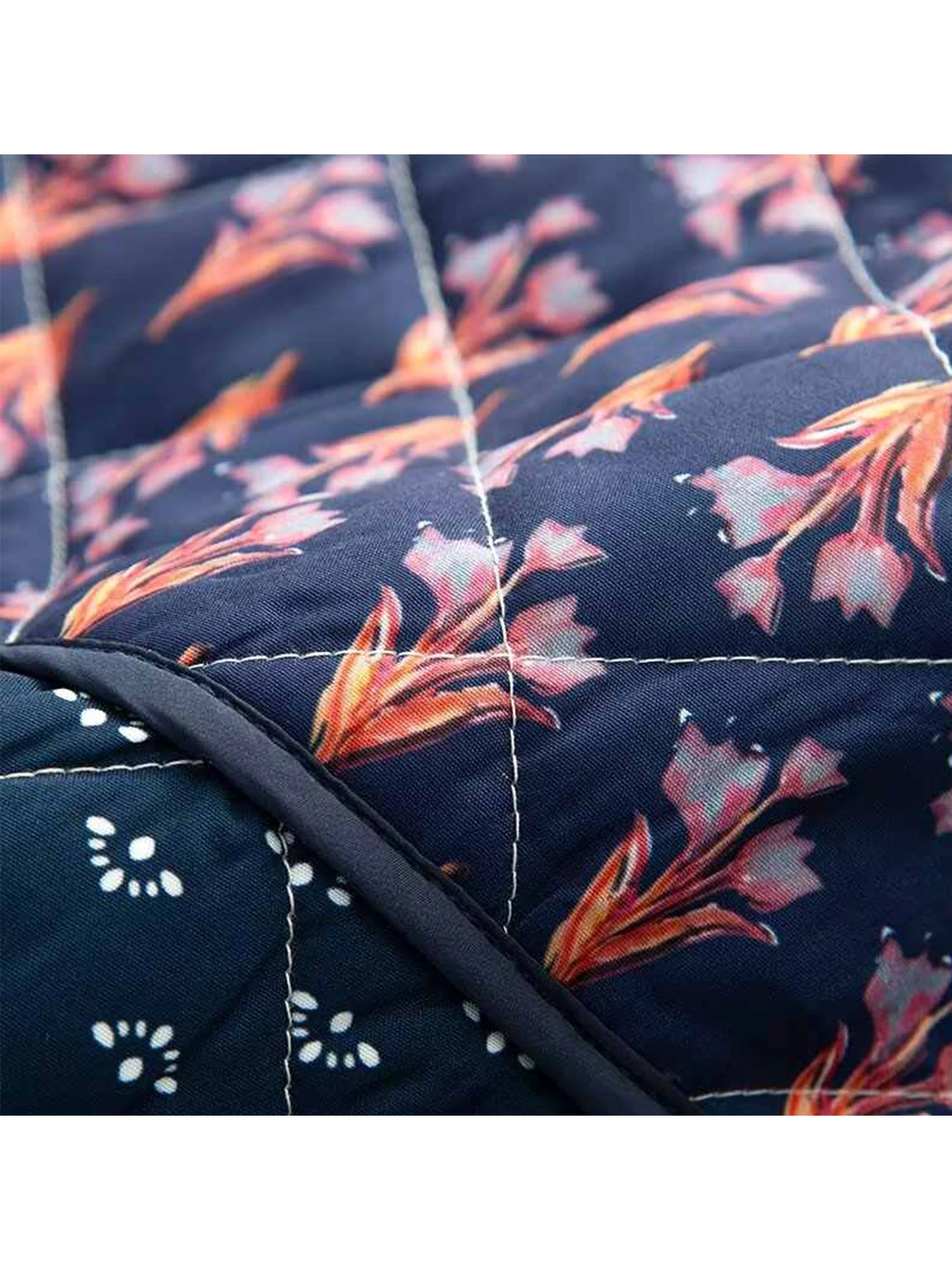 Women's Patchwork Flower Print Padded Jacket Warm Thicken Parka Jacket Harajuku Outerwear Jackets Vintage 2000s Winter Clothes