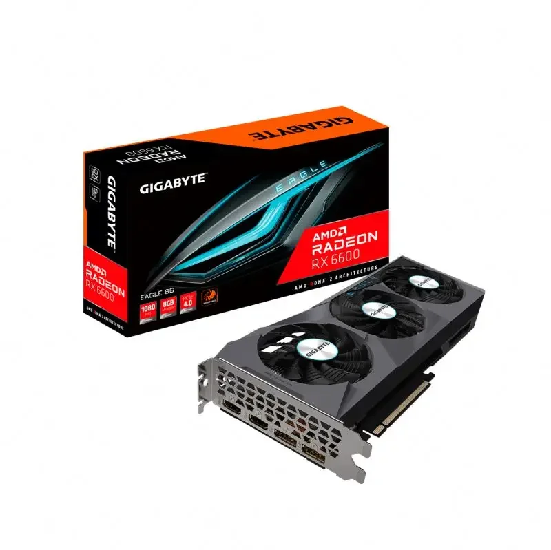 New GIGABYTE RX 6600 EAGLE 8G Sealed Package For Desktop Gaming Graphics Card AMD RX 6600 Video Cards