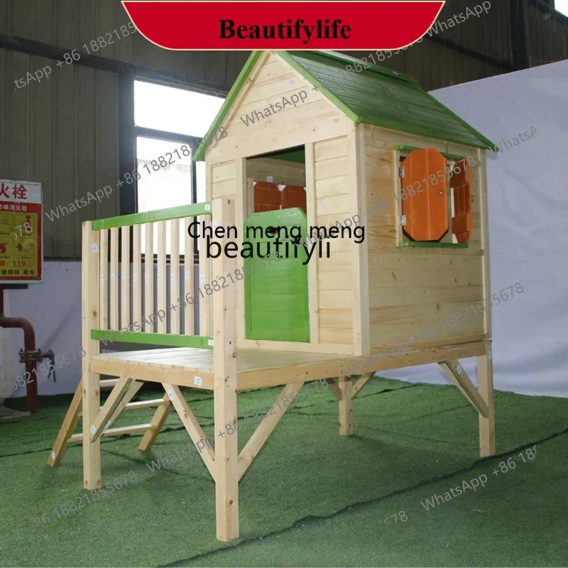 

D178 Small house assembly Solid wood Outdoor indoor mobile, Toy cabin Tree house