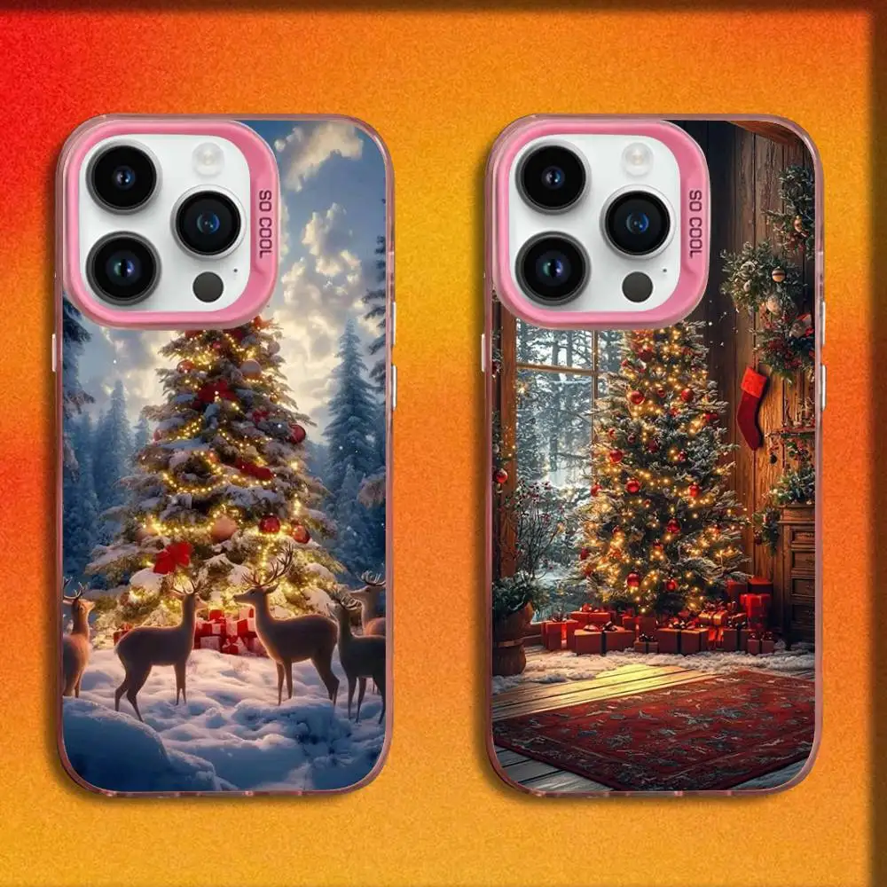 

Christmas Christmas tree Phone Case For iPhone 17,16,15,14,13,12,11,Pro,Max,Plus,E,SE4,Air,Mini Pink IMD Box