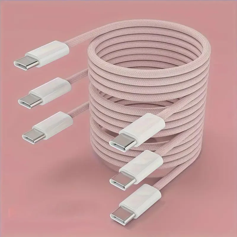 High-end 1M/2M/3M 60W Type C naar C snellaadkabel voor telefoon Tablet PC Laptop --3-pack
