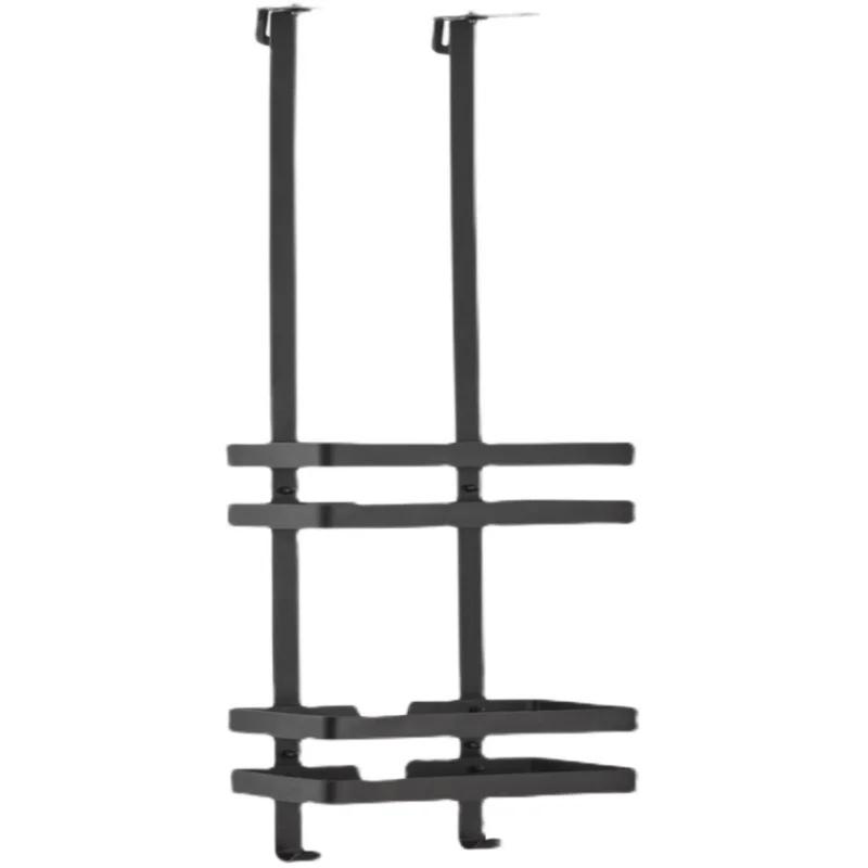 304 Stainless Steel Bathroom Shelf Shower Room Hanging Rack with Double Baskets Ideal for Door Rear Storage Organization