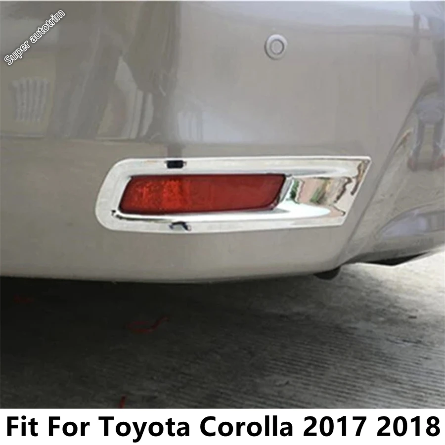 

Car Rear Fog Lights Lamps Frame Decoration Cover Trim For Toyota Corolla 2017 2018 ABS Chrome Accessories Exterior Refit Kit