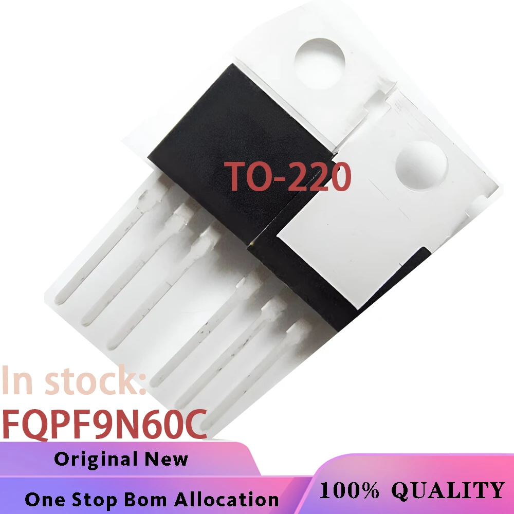 (10PCS) 100% New FQPF9N60C FQPF9N60 9N60C TO-220F MOSFET Chipset