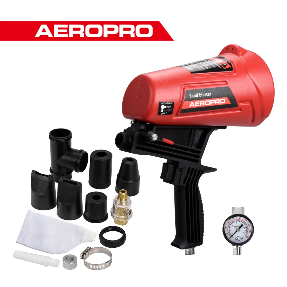 

AEROPRO Air Sand Blaster Gun Kit Spray Paint Gun Machine Handheld Pneumatic Blasting Gun For Paint Removal, Metal Rust Remover