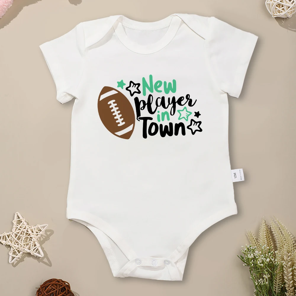 

New Player in Town Fun Newborn Bodysuit Fashion Trend Summer Cotton Baby Boy Clothes Comfortable and Breathable Fast Delivery