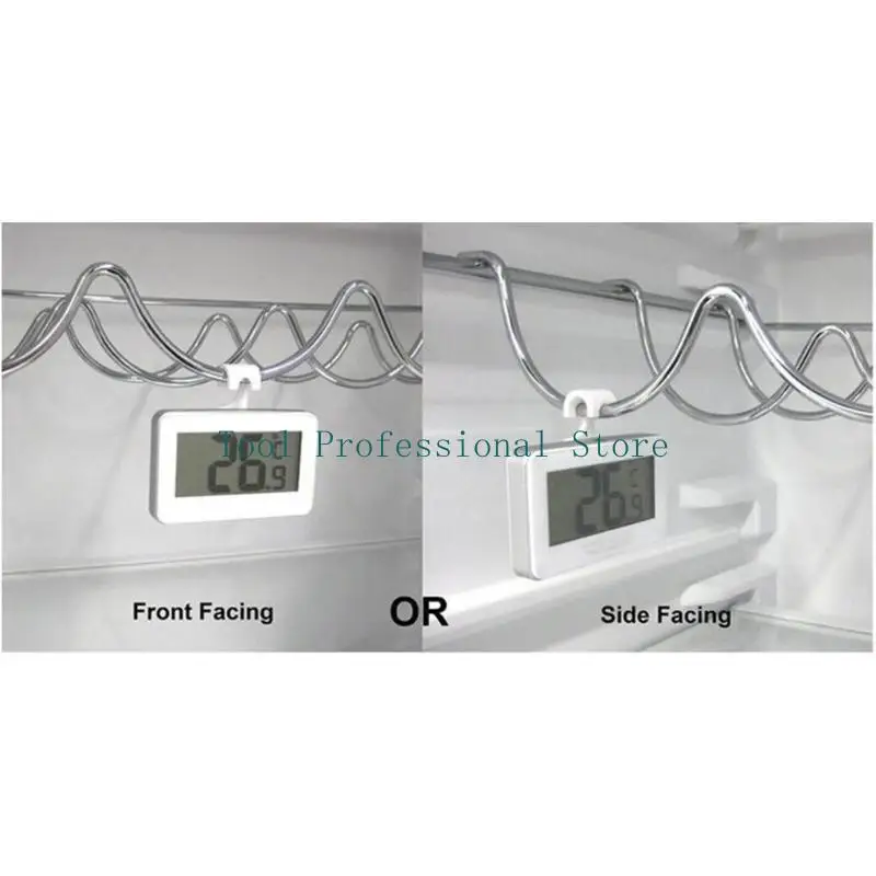 57QF Electronic Temperature Meter Real Time Monitoring Wall Mountable Thermometers Battery Operated with Hanging Hook