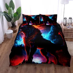 Set copripiumino Ghost Wolf Night King Queen Double Full Twin Set biancheria da letto taglia singola