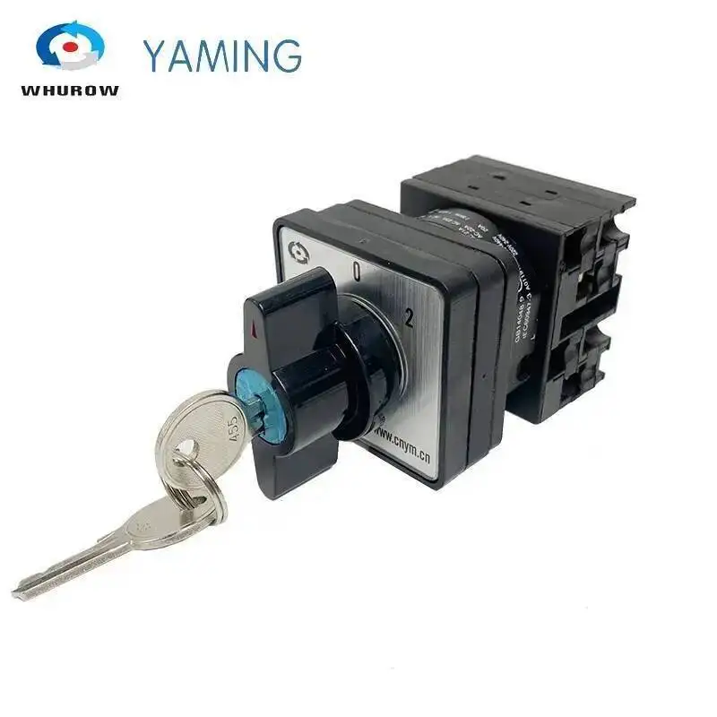 Rotary Changeover Cam Switch 2/3 Positions With Key 690V 20A Selector Control Circuit Power Control LW42 YMW42S