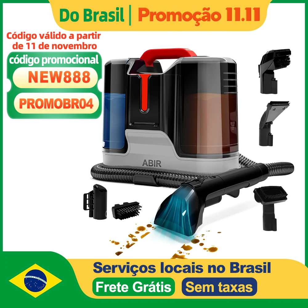ABIR G80 Limpador de Carpete Portátil, Máquina de Limpeza de Manchas 15000PA, Aspirador de Úmido e Seco para Casa: Sofás, Carpete, Interior de Carro, Limpeza de Tecidos para Camas de Animais com Tampa Autolimpante ABIR G80 Limpador de Carpete Portátil, Máquina de Limpeza de Manchas 15000PA, Aspirador de Úmido e Seco para Casa: Sofás, Carpete, Interior de Carro, Limpeza de Tecidos para Camas de Animais com Tampa Autolimpante