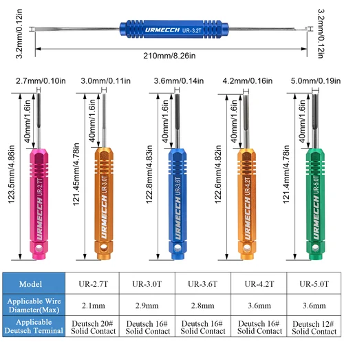 Imagen 2 del producto Kit de herramientas de extracción de terminales de coche para enchufe de cable Deutsch DT DTM DTP DTV HP serie conector Extractor de pines caja de almacenamiento de liberación