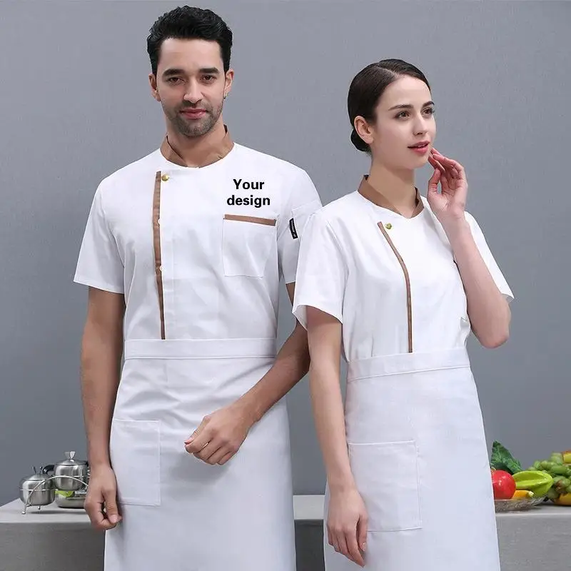 Chef Uniform Men's Short Sleeved Personalized Custom Chef Jacket Breathable Mesh Hotel Kitchen Cooking Workwear Embroidered Logo