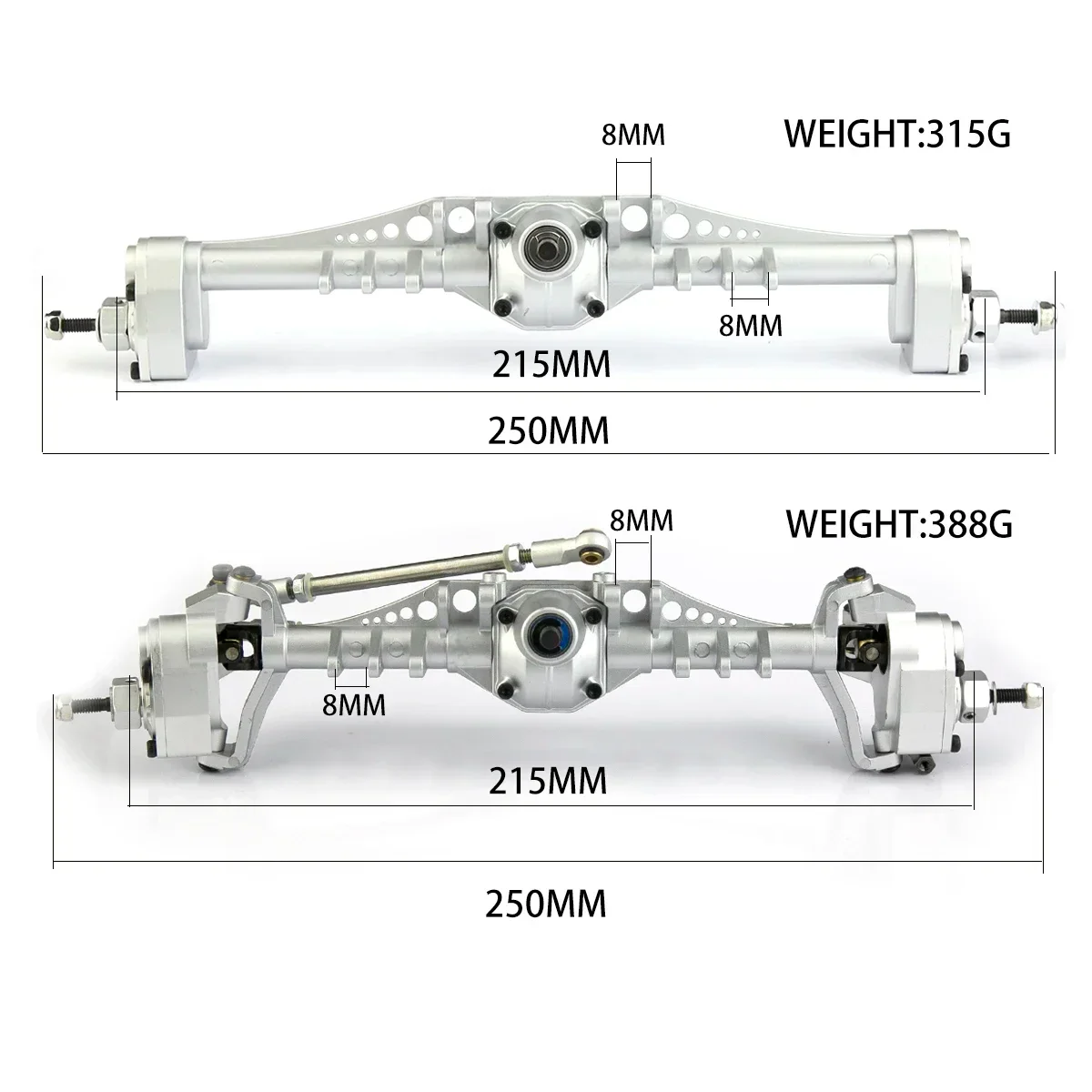 2pcs Metal CNC Currie F9 Portal Axle Front and Rear for Axial Capra UTB10 1.9 UTB 1/10 RC Crawler Car Upgrade Parts