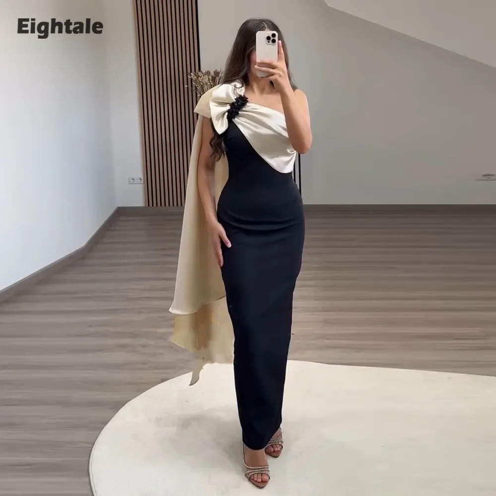 

Eightale Arabic Evening Dress Prom Gown Customized One Shoulder Ankle Length Wedding Party Dress Mermaid Robes De Soirée
