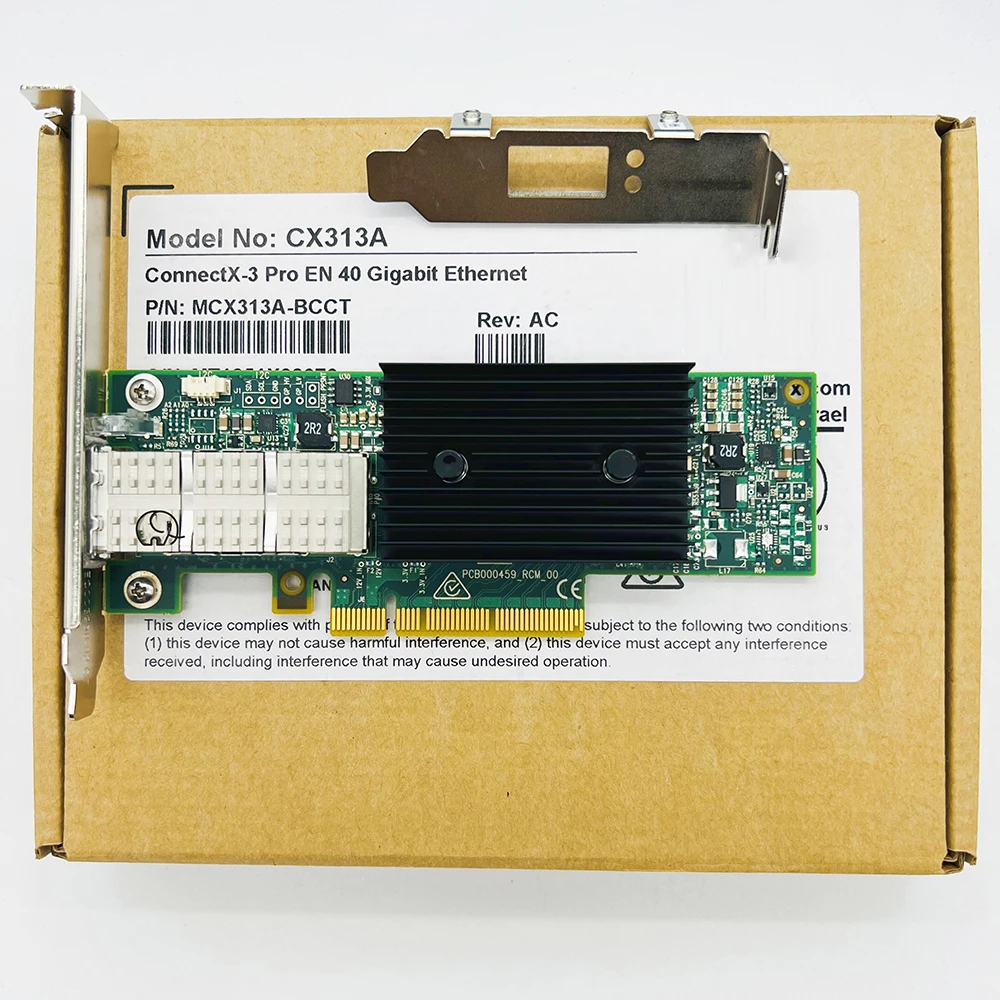 For Mellanox NIC CX313A MCX313A-BCCT ConnectX-3 Pro EN 40 Gigabit Ethernet QSFP PCIe3.0 x8 Single Port Network Card