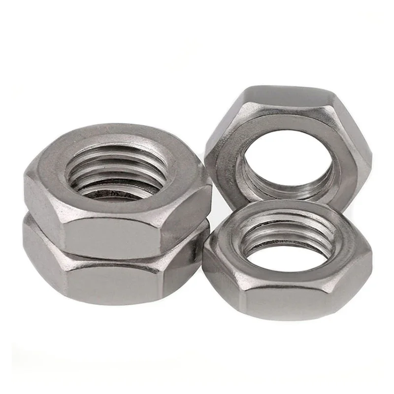 1/10pcs/lot Metric thread M2.5-M30 304 Stainless Steel Hex Thin Nuts