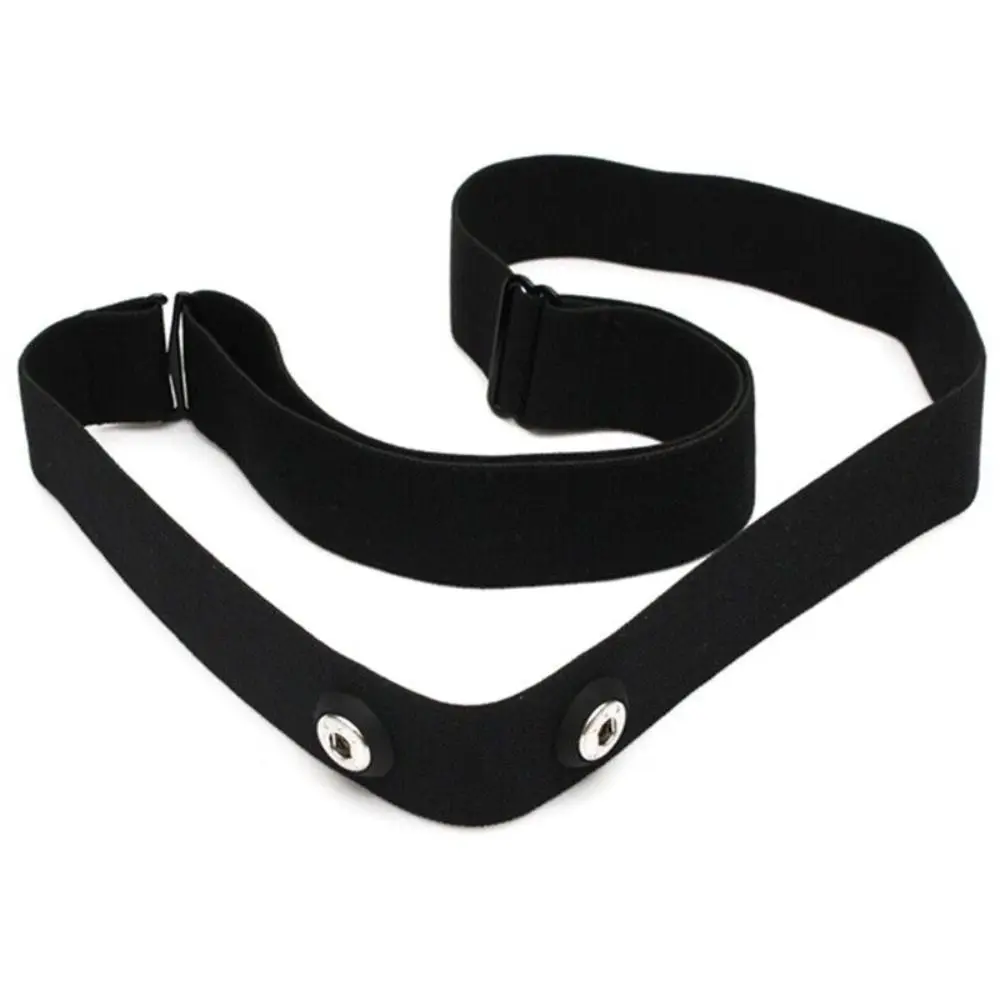 ทนทาน Elastic Heart Rate Monitor สายคล้องคอไนลอนสีดําสายรัดหน้าอกสวมใส่ปรับเซนเซอร์แถบเข็มขัด