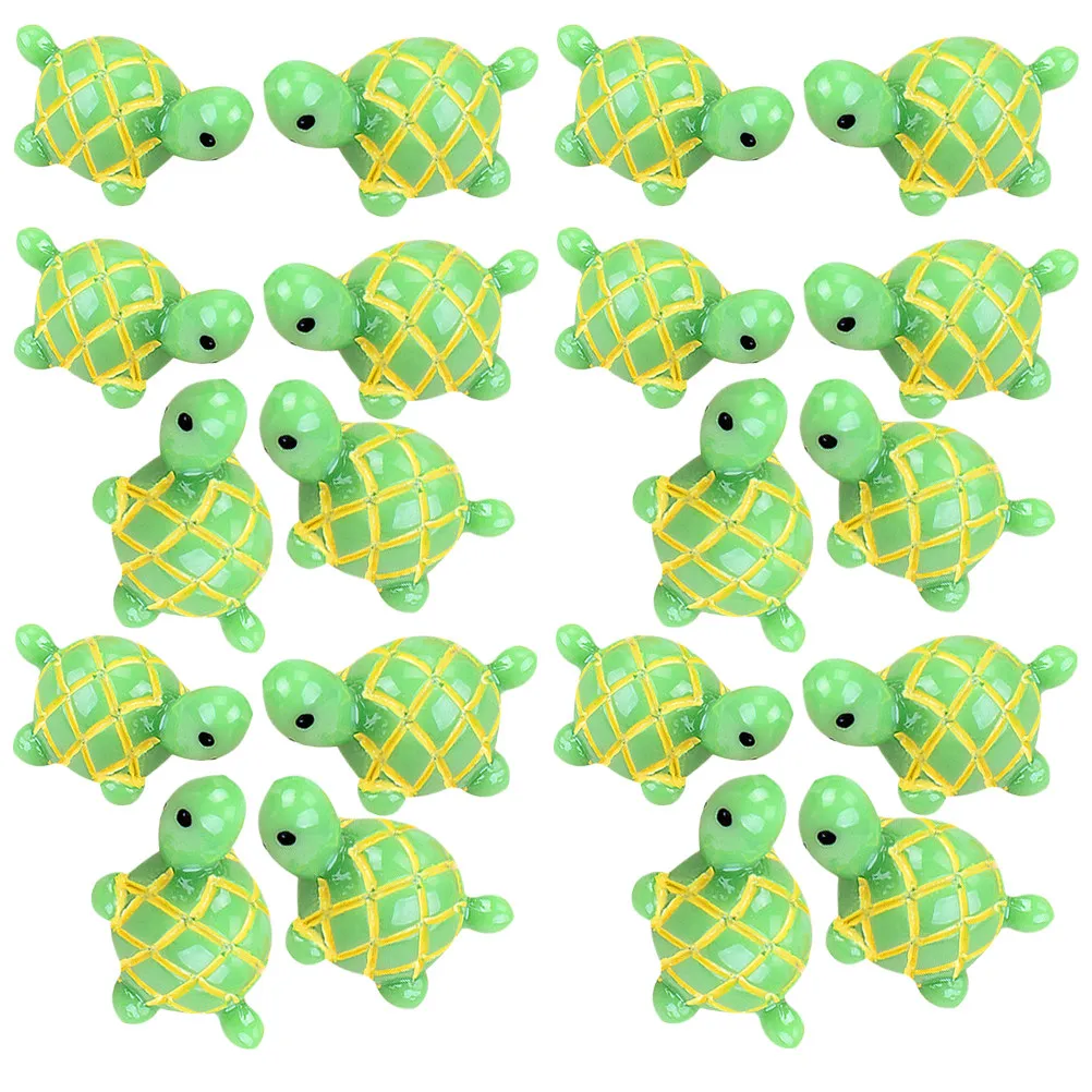 30Pcs Glass Bottle Landscape Turtle Mini Decor Fish Tank Marine Animal Decoration Aquarium Ornament Turtle Figurine
