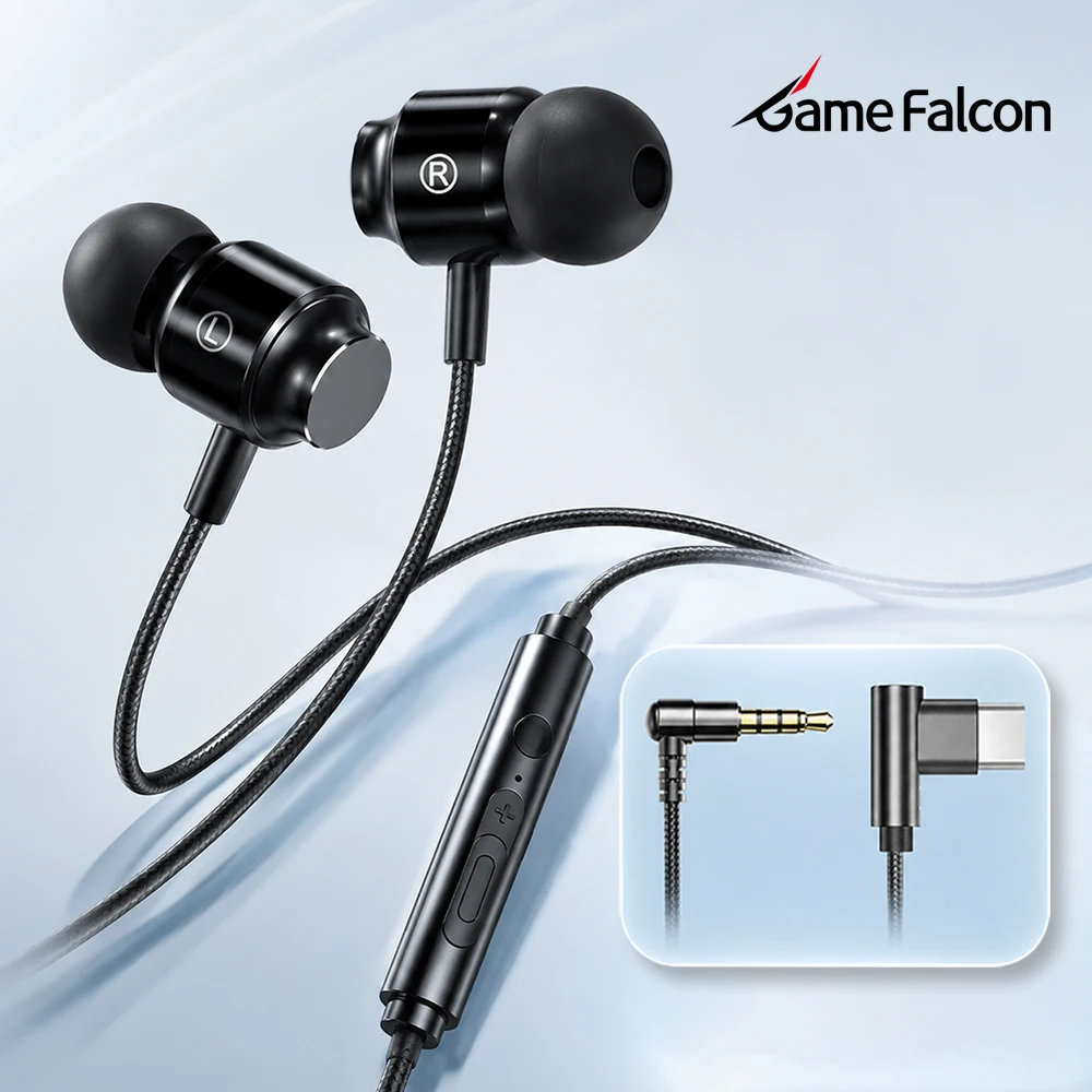 Digital Chip Wired Earphone USB Type C Headphones 9D HIFI Heavy Bass In-Ear Game Headsets For Samsung Galaxy S25 S24 S23 S22 S21