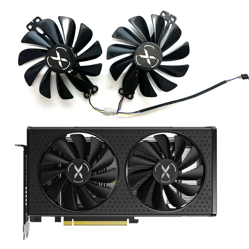 2 fans brand new for XFX Radeon RX6600 6600XT 6650XT 8GB Speedster SWFT 210 core graphics card replacement fan FDC10U12S9-C