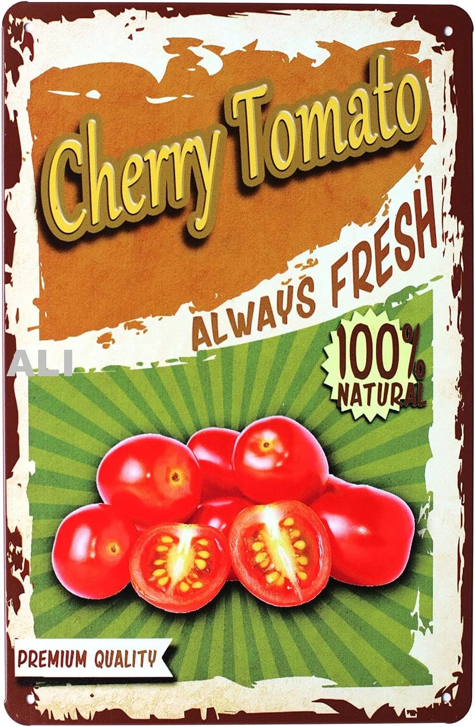 Fruits Collection Vintage Metal Tin Sign Rural Retro Plaque Home Wall Decor (Cherry Tomato) sign